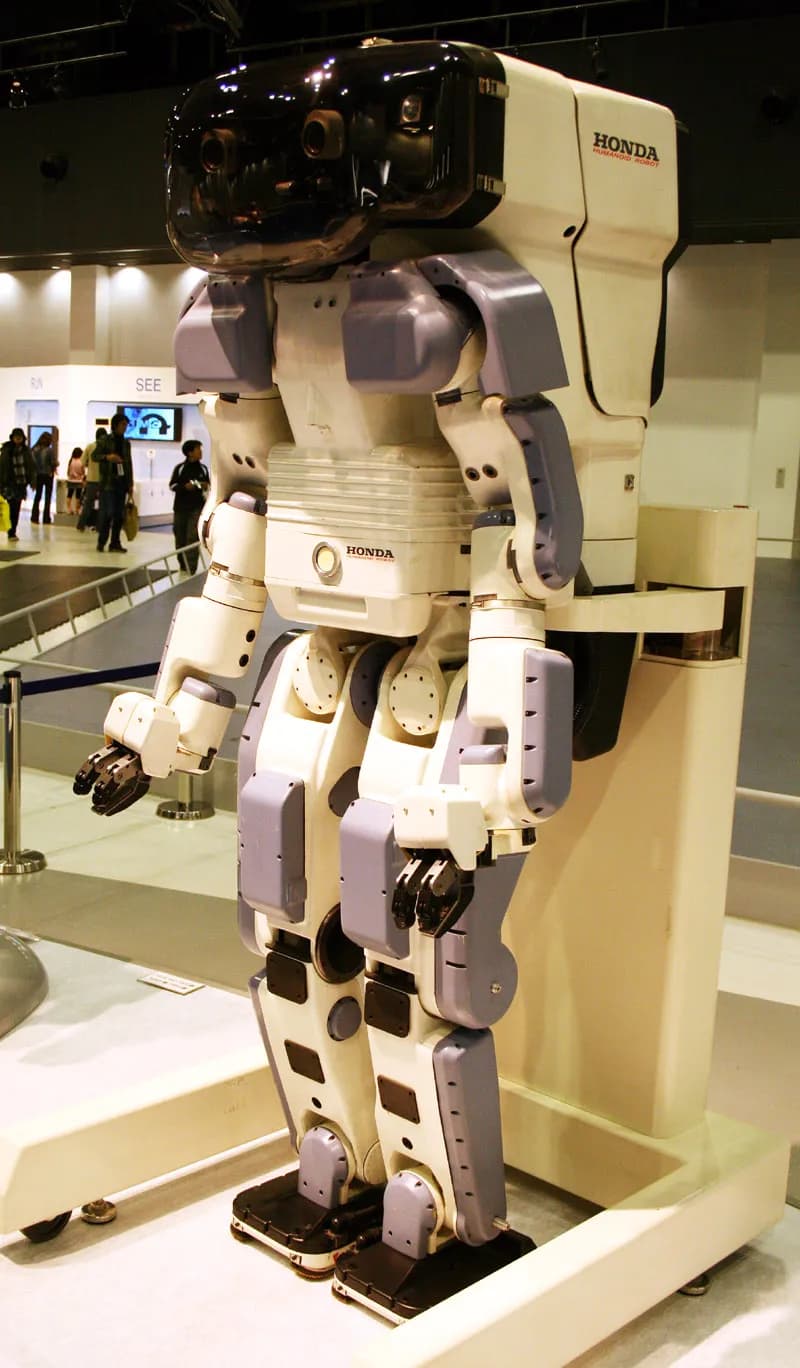Honda P2 humanoid robot shown at the Honda Fan Fun Lab in Motegi