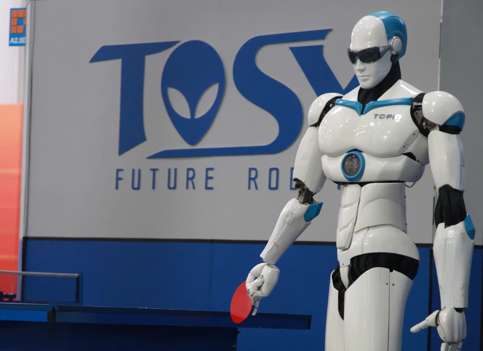 TOPIO 3.0 humanoid robot on display at Automatica 2010 in Munich