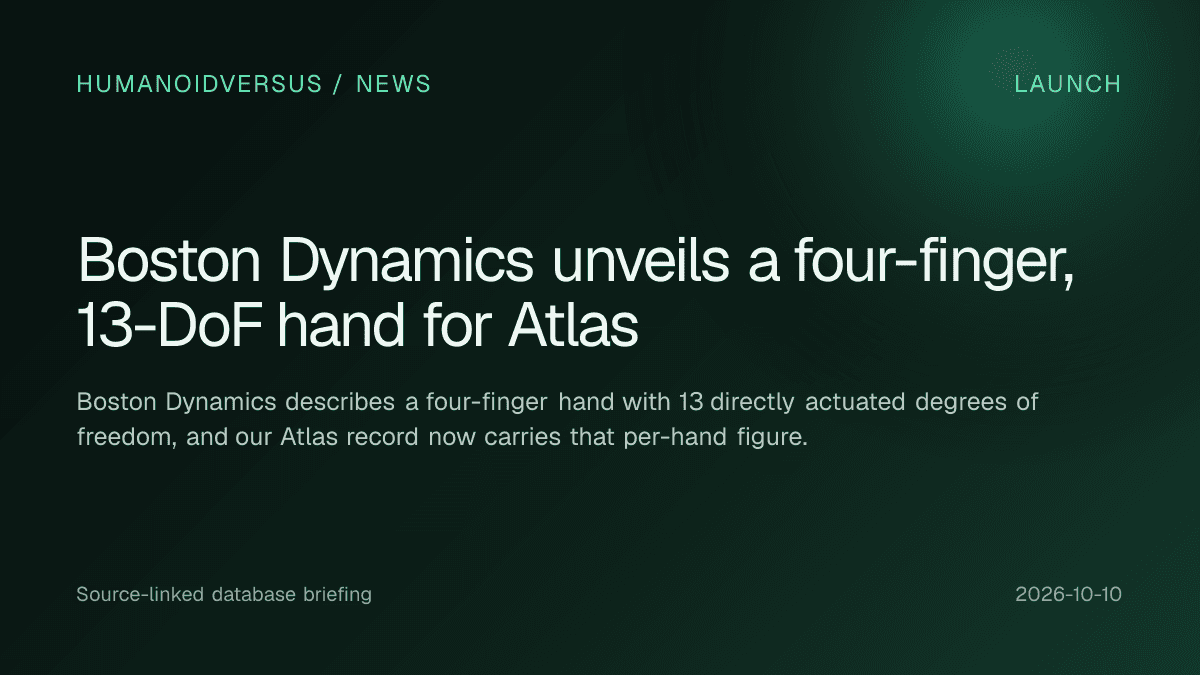 Boston Dynamics unveils a four-finger, 13-DoF hand for Atlas — humanoidversus news